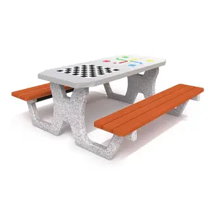 Spillbord | Utendørs sjakk og ludo Piknikbord i betong