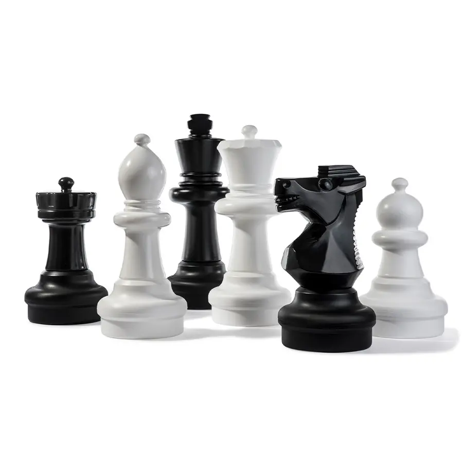 Store sjakkbrikker 64 cm 32 stk | Inne- og utebruk 