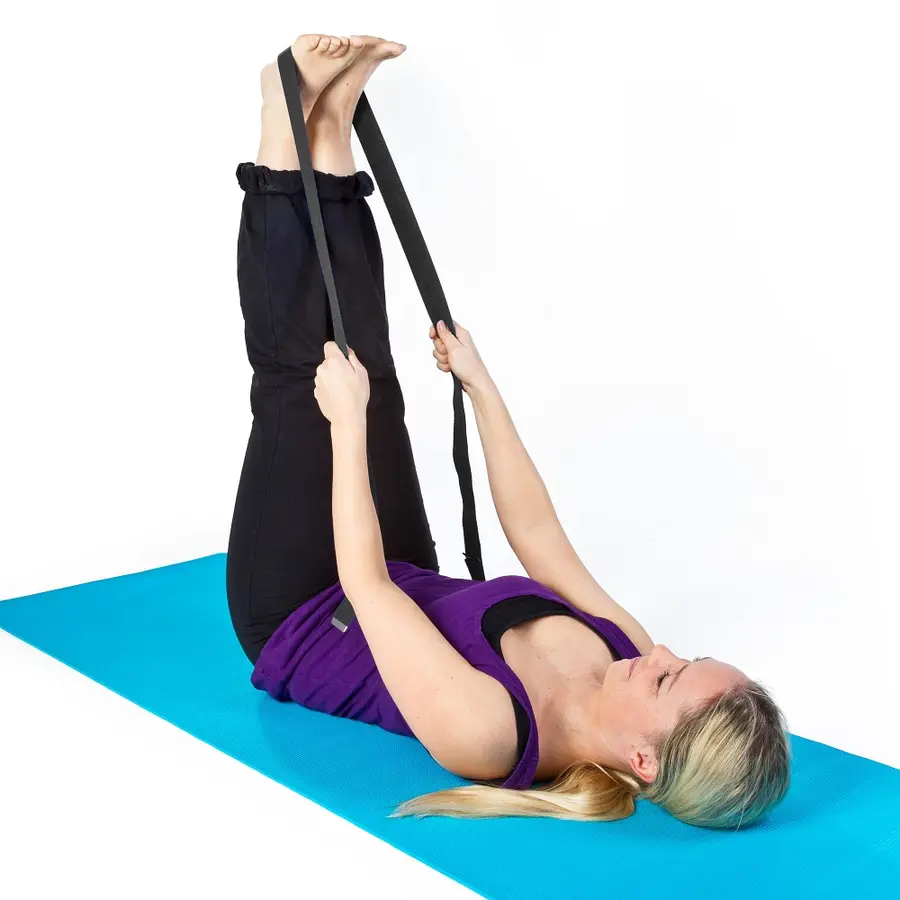 Yoga Strap 2,44 m | Svart Yogabelte i polyester 