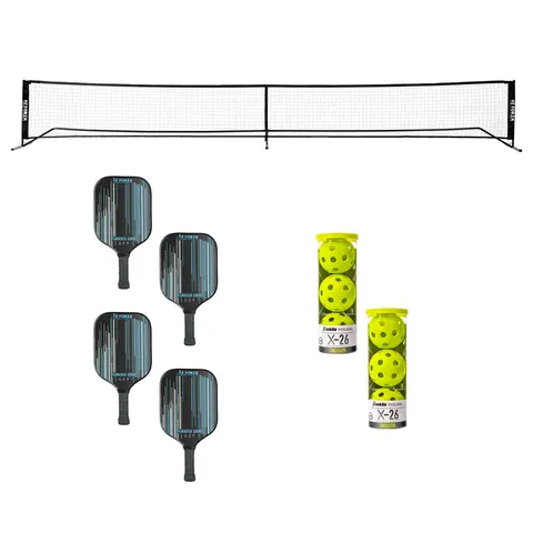 Pickleballracket Skolesett Pakke | 1 nett | 4 racketer | 6 baller