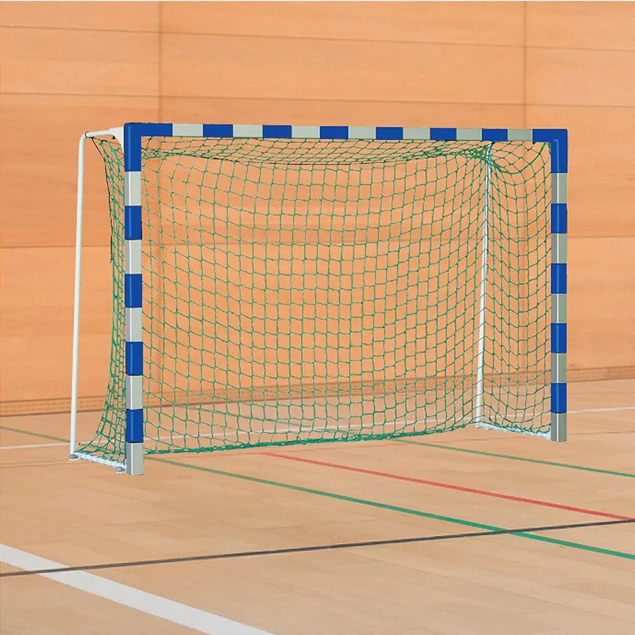 Håndballmål 3x2 m | Standard modell Blå/Sølv | Faste nettbøyler 