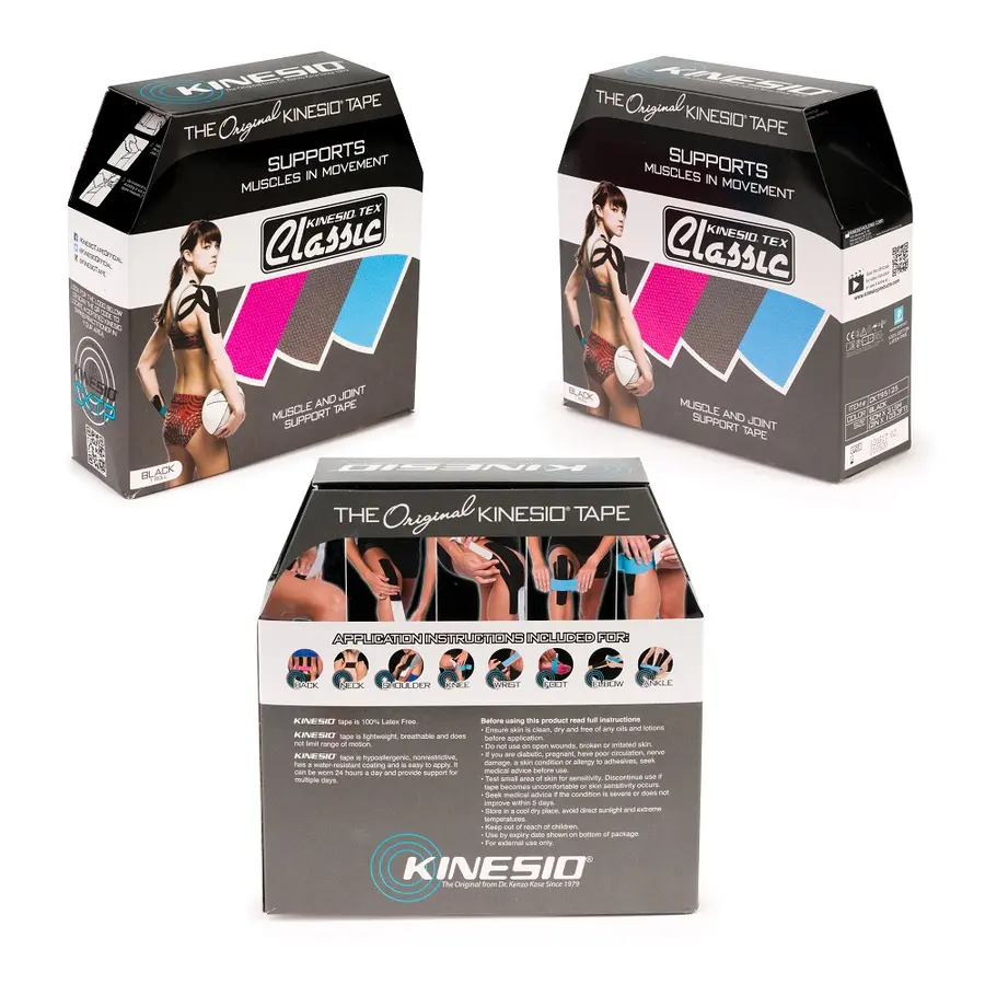 Kinesiotape Kinesio Tex Classic Svart Lengde 31,5 m | Bredde 5 cm 