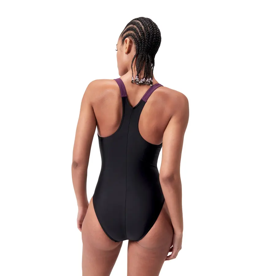 Hyperboom Splice Racerback Badedrakt 40 Speedo | Svart/Lilla | EnduraFlex 