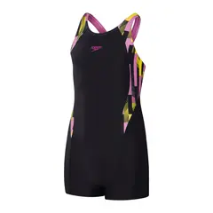 Printed Panel Legsuit Badedrakt jr 152 Speedo | Svart/Rosa | EnduraFlex