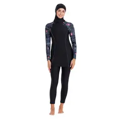 Dusk Modesty Suit Side Cut Badedrakt 42 Zoggs |  Svart/Flerfarget | Elastomax