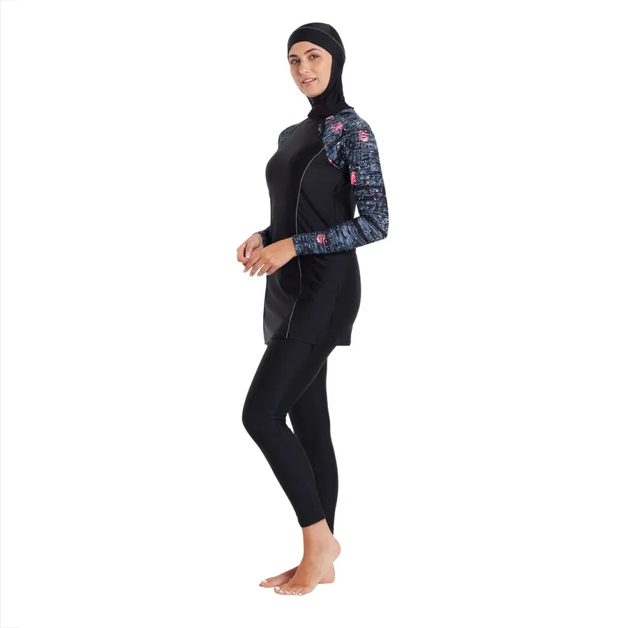 Dusk Modesty Suit Side Cut Badedrakt 42 Zoggs |  Svart/Flerfarget | Elastomax 