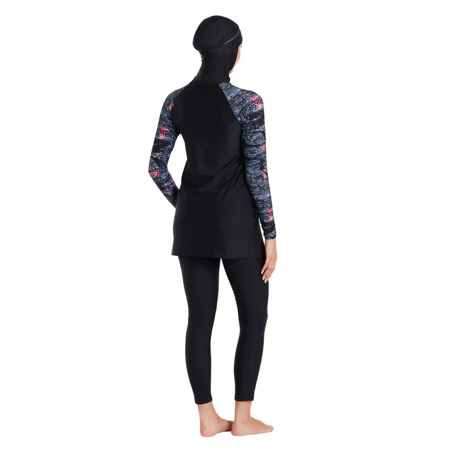 Dusk Modesty Suit Side Cut Badedrakt 42 Zoggs |  Svart/Flerfarget | Elastomax 