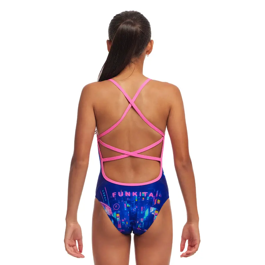 Cyber City Badedrakt jr 152cm Funkita | Strapped in One Piece 