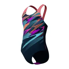 Digi Placement Badedrakt jr 140 Speedo | Marine/Oransje | Endurance+