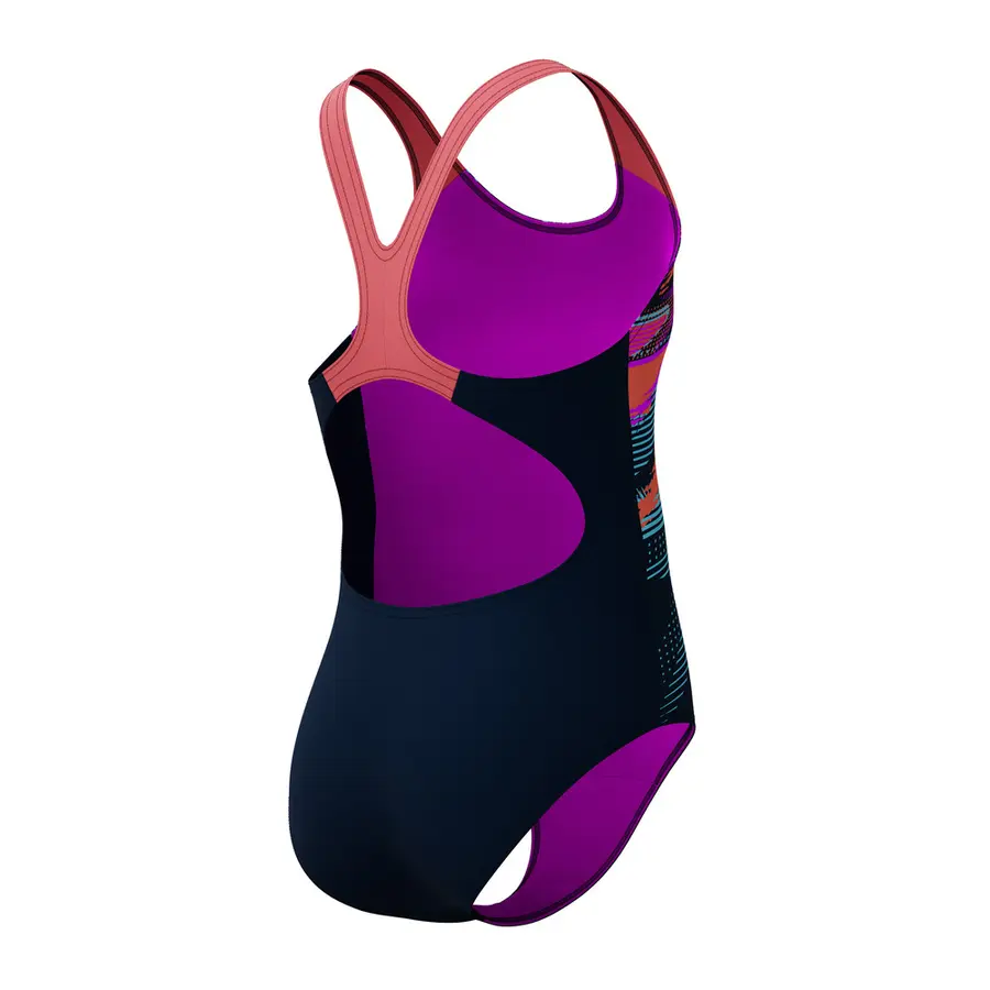 Digi Placement Badedrakt jr 140 Speedo | Marine/Oransje | Endurance+ 