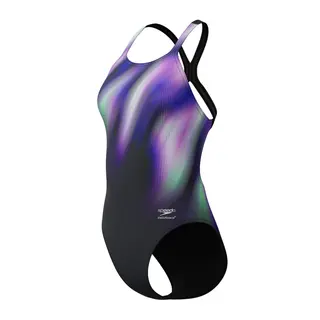 Speedo FL Printed Powerback Speedo | Svart/lilla | Endurance+